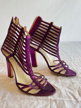Max Kibardin Purple Glitter Women's Strappy High-Heels
